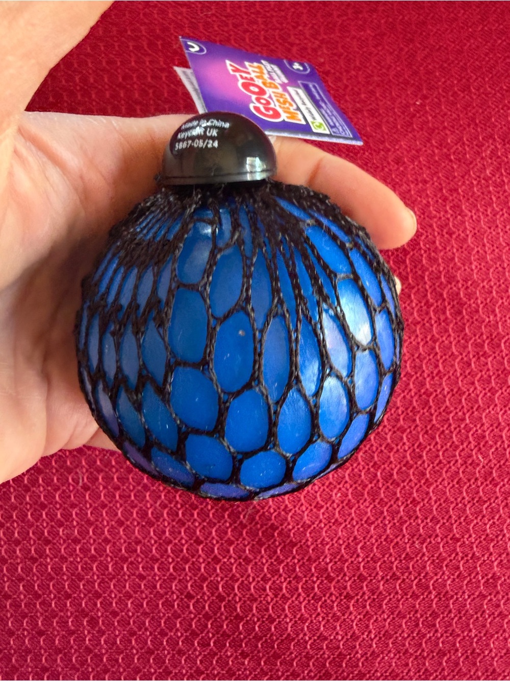 New Gooey Mesh Squishy Ball Blue Keycraft Squeeze Fidget Sensory Toy